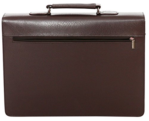 Tassia - Lombard - Maletín ejecutivo de cuero regenerado - Compartimento para portátiles de 15,4" - Burdeos