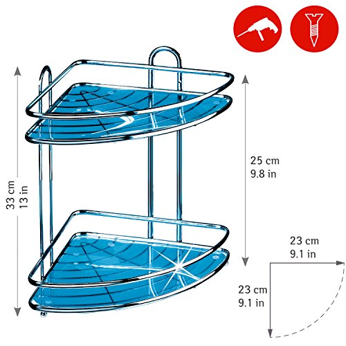 Tatkraft Kaiser Esquinero Pared para Cuarto de Baño 2 Niveles Acero Cromado 23X23X33 Alt. cm
