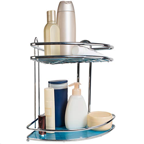 Tatkraft Kaiser Esquinero Pared para Cuarto de Baño 2 Niveles Acero Cromado 23X23X33 Alt. cm