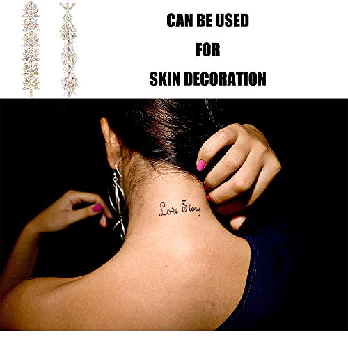 Tatuaje Temporal De Cabello Engomada De La Joyería De La Cara De La Moda Del Tatuaje Del Diamante Artificial Para Niñas Mujeres Chicas Verano Música Festival Fiesta Maquillaje Multicolor 2 Piezas