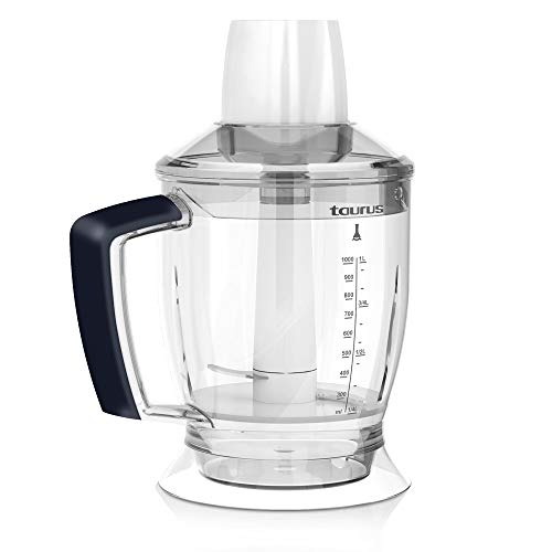 Taurus Bapi Unic 1000 plus Inox - Batidora de mano, 1000 W, 20 velocidades y Turbo, cuchillas de acero inoxidable, antisalpicaduras, jarra picadora, emulsionador y vaso medidor, color blanco y violeta