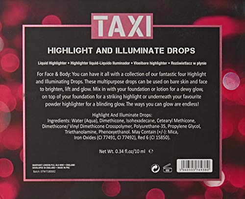 TAXI Highlight and Illuminate - Juego de gotas para rostro y cuerpo, 4 piezas, 205 g