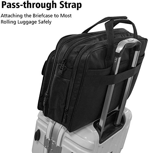 Taygeer - Bolso para ordenador portátil de 17 pulgadas,bolsa de mensajero expansible para computadora,bolso de hombro para oficina de viaje resistente al agua,maletín para llevar en la mano,negro