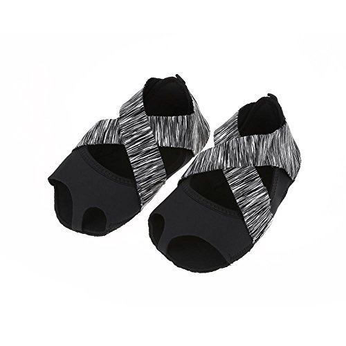 Tbest Calcetines de yoga antideslizantes para mujeres, calcetines de yoga pilates Calcetines de agarre de yoga con puños antideslizantes Zapatos de entrenamiento de baile con dedos para ball