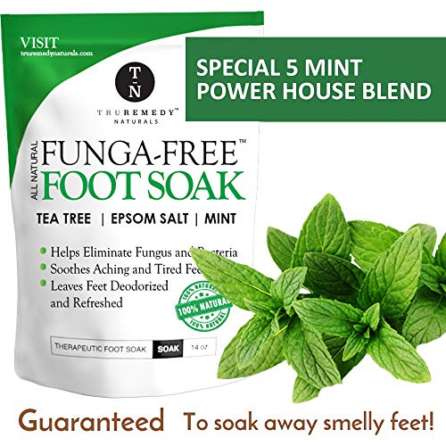 Tea Tree Oil Foot Soak With Epsom Salt, Antifungal Foot Soak Helps Away Toenail Fungus, Athletes Foot & Stubborn Foot Odour - Softens Calluses & Soothes Sore Tired Feet, 410ml