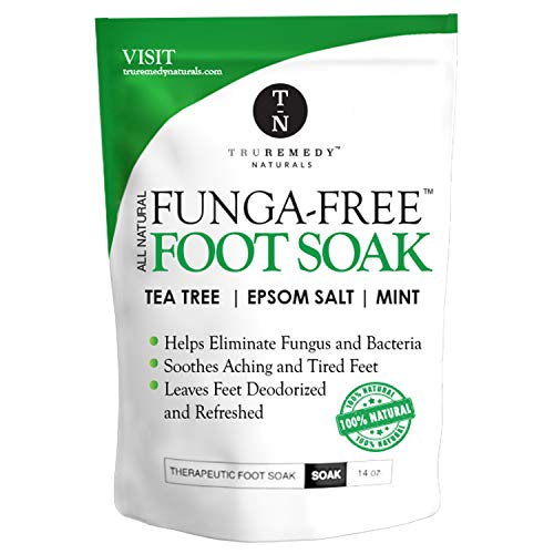 Tea Tree Oil Foot Soak With Epsom Salt, Antifungal Foot Soak Helps Away Toenail Fungus, Athletes Foot & Stubborn Foot Odour - Softens Calluses & Soothes Sore Tired Feet, 410ml
