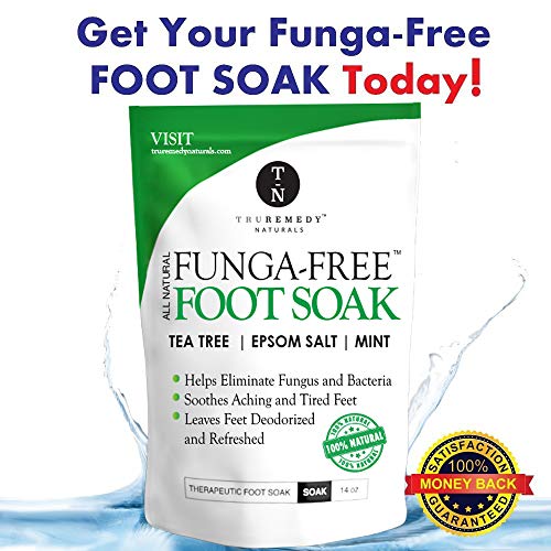 Tea Tree Oil Foot Soak With Epsom Salt, Antifungal Foot Soak Helps Away Toenail Fungus, Athletes Foot & Stubborn Foot Odour - Softens Calluses & Soothes Sore Tired Feet, 410ml