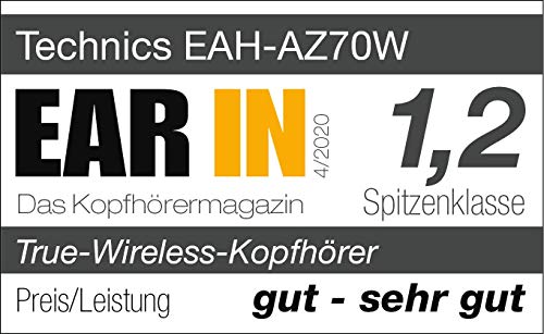 Technics EAH-AZ70WE-S - Auriculares True Wireless Noise-Cancelling control táctil(Bluetooth independiente, estuche de carga, resistente a sudor y agua, batería larga duración, asistentes de voz) plata