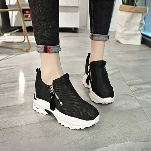 Tefamore Zapatillas de Cuña para Mujer Zapatillas de Deporte Zapatillas Altas Primavera/Verano Tacón Cuña 6CM