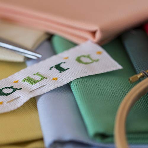 Tela para Punto de Cruz | 75cm x 50cm | 5,5 puntos/cm – 14 cuentas | 100% algodón | Elige color | de Delicatela (Salmón)