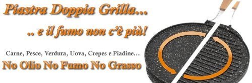 Tele Casa Shop PEDRAS - Plancha Pan Doble Placa de Piedra de la Lava Ceramicata Grill and Crepes + 3 Accesorios Gratis - Made IN Italy (32 cm)