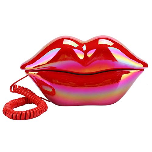 Teléfono de Labios Rojos, Elegante Teléfono Fijo de Escritorio para el Hotel en Casa Regalo Ideal para Amigos Fácil de Instalar