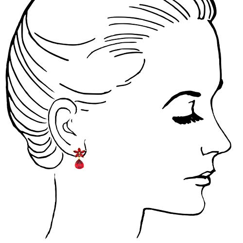 TEMPUS FUGIT. Pendientes Flor de Primavera. Diseño de joyería clásica. Con cristales de colores brillantes. Incluye una caja para regalo