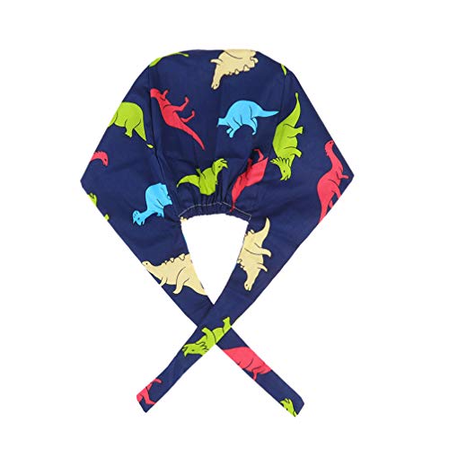 TENDYCOCO 2 Piezas Gorra de Algodón Correa Práctica Doctor Gorro de Algodón Tocado Enfermera Sombrero Moda Gorro de Sala de Operaciones (Dragón León)