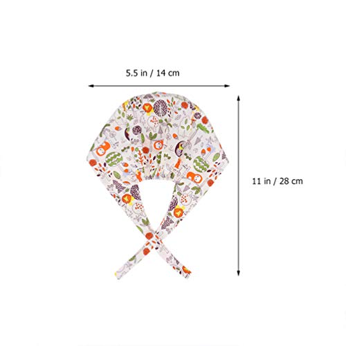 TENDYCOCO 2 Piezas Gorra de Algodón Correa Práctica Doctor Gorro de Algodón Tocado Enfermera Sombrero Moda Gorro de Sala de Operaciones (Dragón León)