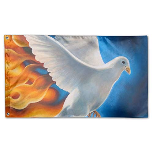 Tengyuntong Bandera de jardín Dove Fly Obra de Arte Patio al Aire Libre Bandera de hogar Bandera de césped de Pared Bandera de poliéster Decoración 3 'x 5'
