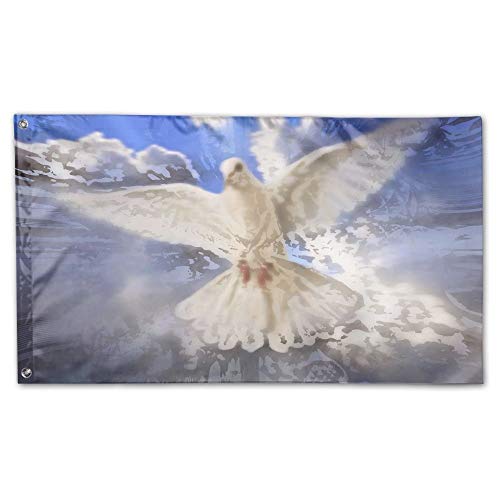 Tengyuntong Bandera de jardín Dove Flying Picture Patio Exterior Bandera de casa Bandera de césped de Pared Bandera de poliéster Decoración 3 'X 5'