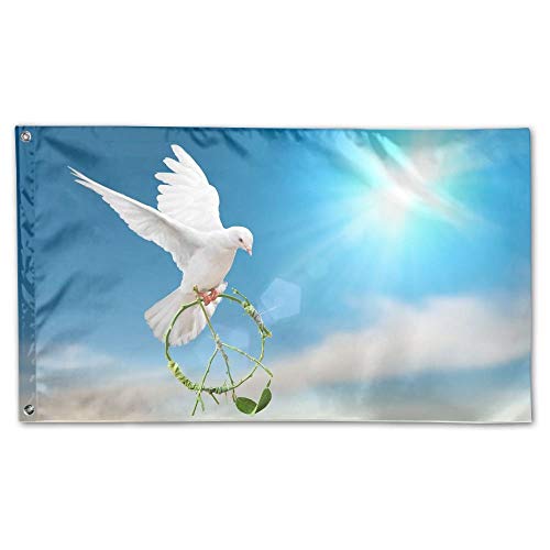 Tengyuntong Bandera de jardín Dove Peace Undersun Patio Exterior Bandera de casa Bandera de césped de Pared Bandera de poliéster Decoración 3 'x 5'