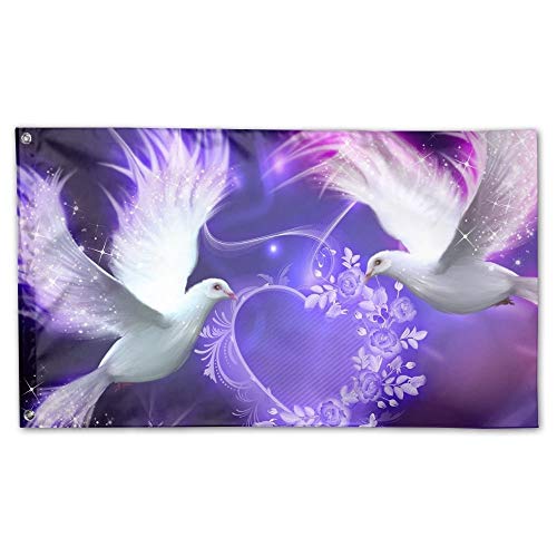 Tengyuntong Bandera de jardín Dove Pretty Design Patio Exterior Bandera de casa Bandera de césped de Pared Bandera de poliéster Decoración 3 'X 5'