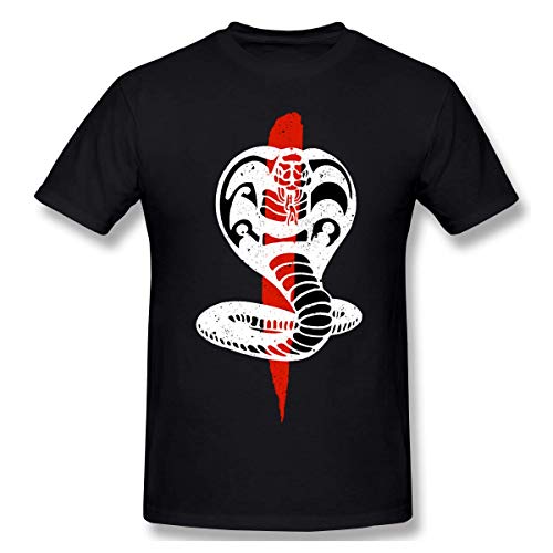 Tengyuntong Camisetas y Tops Hombre Polos y Camisas, Camiseta clásica única de Cobra Kai para Hombre, cómoda Manga Corta, Color Negro