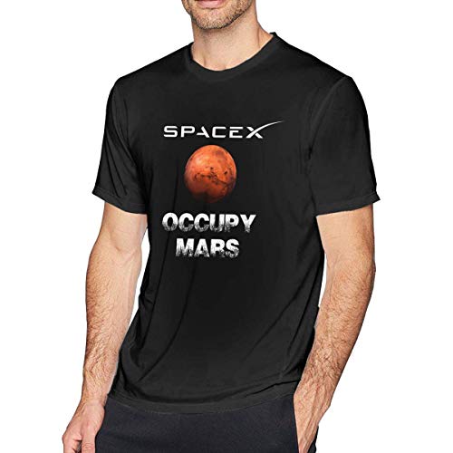 Tengyuntong Camisetas y Tops Hombre Polos y Camisas, Camiseta SPACEX Herren Negra