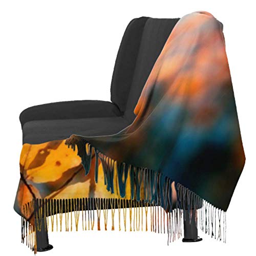 Tengyuntong Pashmina Wrap Manta bufanda, clásica cachemira sensación Unisex invierno bufanda, majestuoso bosque colorido vigas naturales largas y calientes bufandas abrigo chal estola