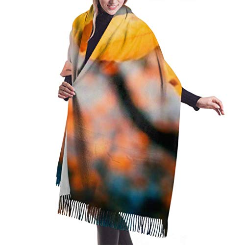 Tengyuntong Pashmina Wrap Manta bufanda, clásica cachemira sensación Unisex invierno bufanda, majestuoso bosque colorido vigas naturales largas y calientes bufandas abrigo chal estola
