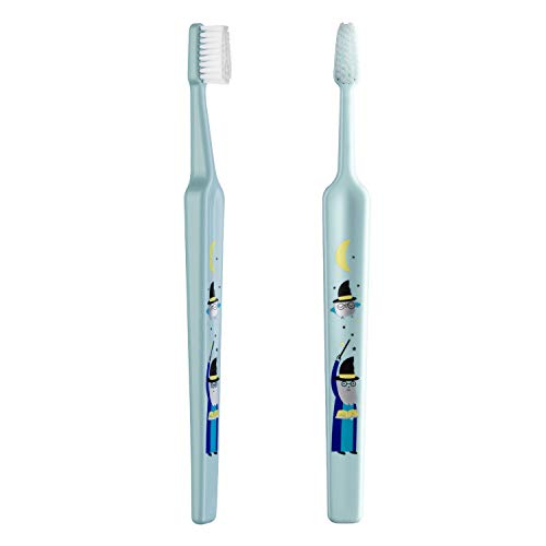 TePe Kids Select Compact x-Soft – Set de 4 Cepillos manuales para niños a partir de los 3 años – Cepillo de dientes extra suave – Cepillo dental con dibujos en colores variados