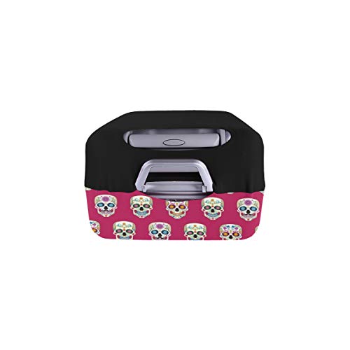 Textura Coloreada Calavera Mexicana Spandex Maleta de Viaje Maleta Protectora de Viaje Cubierta 28.5 X 20.5 Inch