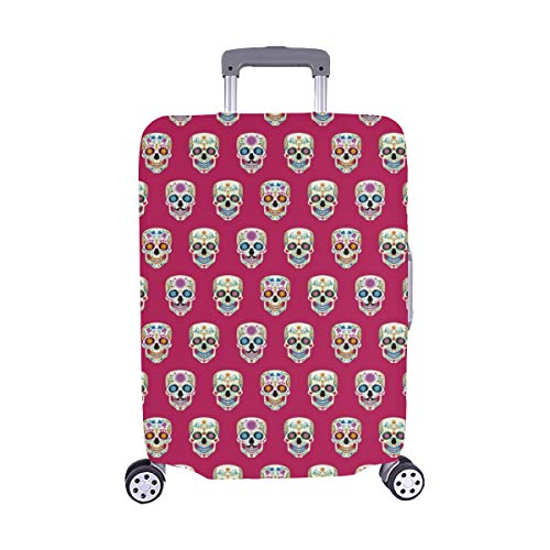 Textura Coloreada Calavera Mexicana Spandex Maleta de Viaje Maleta Protectora de Viaje Cubierta 28.5 X 20.5 Inch