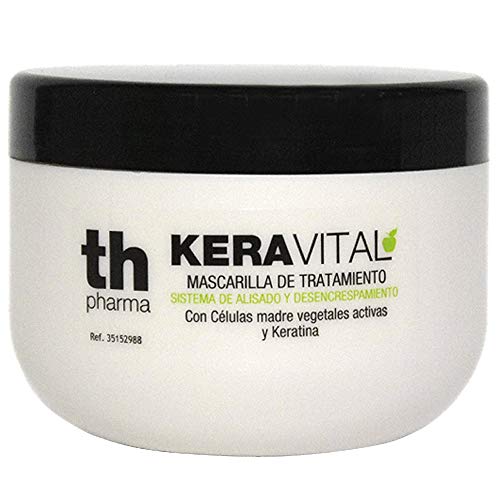 Thader Th Pharma - Keravital Mascarilla Anti-encrespamiento/Mascarilla de Alisado Con Keratina y Células Madre Vegetales Activas, 300 ml