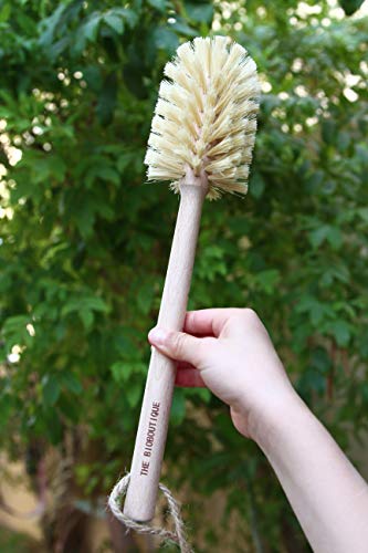 The Bioboutique - Cepillo ecológico para botellas (mango largo, madera de haya y sisal, sin plástico, sin residuos, cepillo para lavado de madera