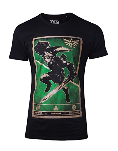 The Legend of Zelda T-Shirt Propaganda Link Triforce Men's Black-M