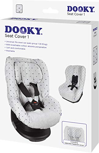 The Original Dooky 126831 Funda universal para asiento de automóvil Grupo 1+, gris con coronas