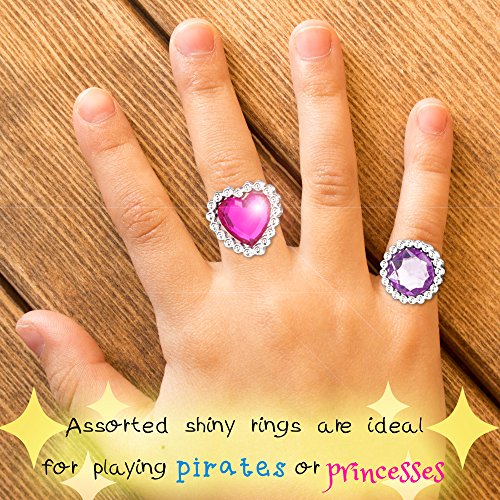 The Twiddlers 100 Pcs Anillos Ajustables Chispean Para Niñas - Princesa Joyas Anillos De Dedo Fingir Jugar Y Vestir Anillos Pequeñas - Detalles Y Cumpleaños Rellenos Bolsas De Fiesta, Premios De Clase