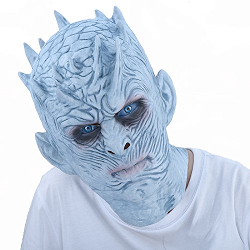 Thematys - Máscara de noche de rey de noche para senderismo, color blanco, perfecta para carnaval y Halloween, de látex, unisex, talla única
