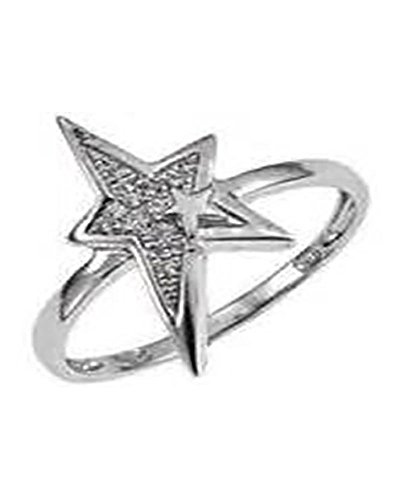 THIERRY MUGLER Anillo de acero inoxidable con forma de estrella talla 12