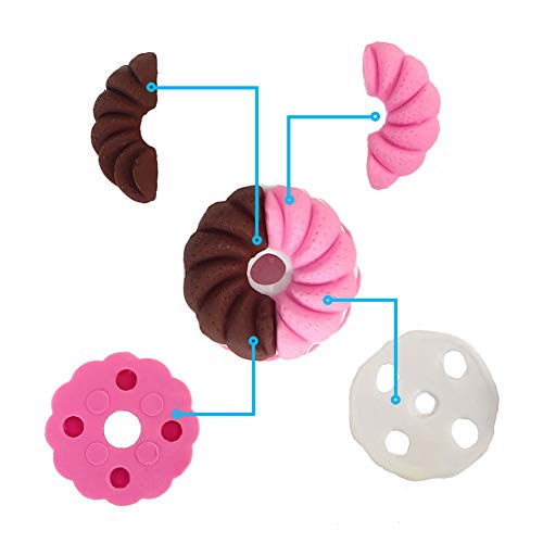 ThinkMax Animal y Gomas de borrar Comida, Lindo Goma Gomas de borrar lápiz, Colorido del Partido del Favor de los niños Bolsa Rellenos (50 Piezas de Comida)