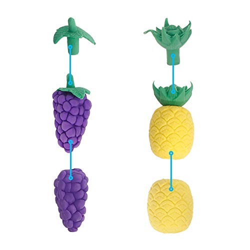 ThinkMax Animal y Gomas de borrar Comida, Lindo Goma Gomas de borrar lápiz, Colorido del Partido del Favor de los niños Bolsa Rellenos (50 Piezas de Comida)