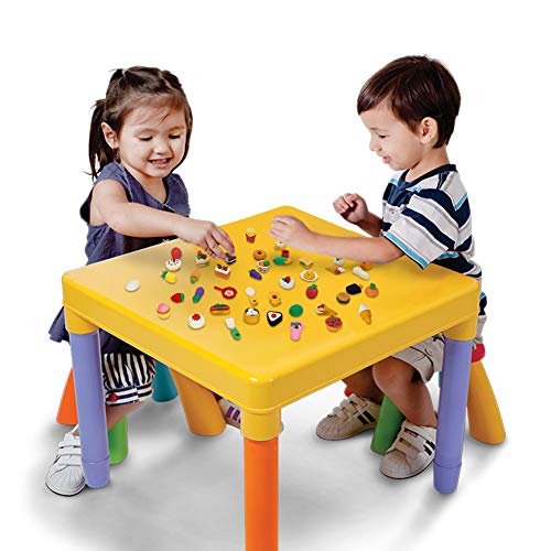 ThinkMax Animal y Gomas de borrar Comida, Lindo Goma Gomas de borrar lápiz, Colorido del Partido del Favor de los niños Bolsa Rellenos (50 Piezas de Comida)