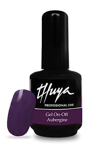 Thuya On-Off, Esmalte de gel de uñas (Tono Aubergine) - 14 ml.
