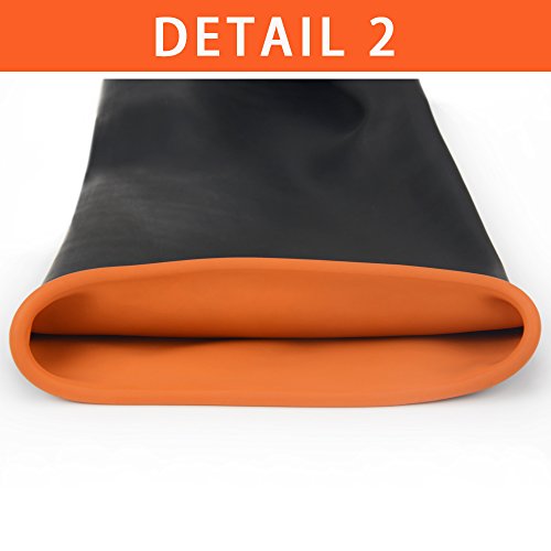 ThxToms - Guantes de látex resistentes a los ácidos, a los alcaloides y al aceite, negro