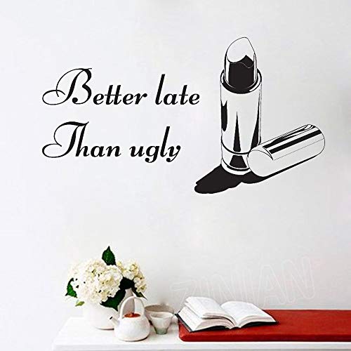 Tianpengyuanshuai Maquillaje Lápiz Labial Máscara Etiqueta de la Pared Salón de Belleza Cosméticos Maquillaje Arte Etiqueta Decoración del hogar Vinilo Etiqueta de la Pared Dormitorio 102x57cm