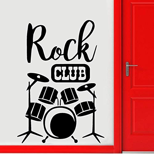 Tianpengyuanshuai Set Drum Silhouette Wall Rock Club decoración Moda Instrumento Musical Decorativo batería Set Kit Pegatina de Pared 30x42cm