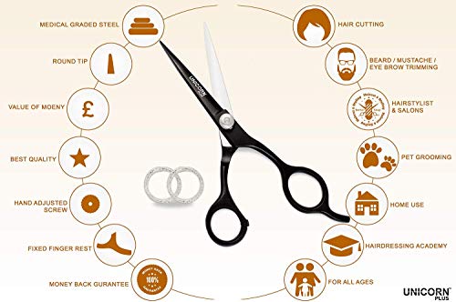 Tijeras de peluquería Tijeras de peluquero de acero inoxidable Elegantes peluquería y tijeras para cortar el cabello 6 pulgadas