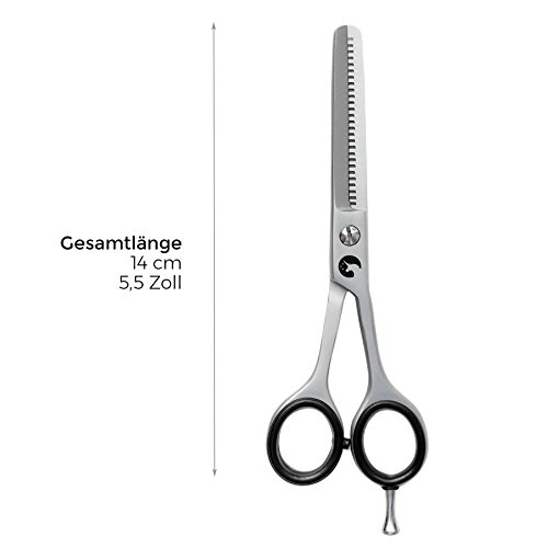 Tijeras prémium extraafiladas para modelar el pelo de Eico, incluye funda, un producto para rebajar profesionalmente el volumen del cabello para hombres y mujeres