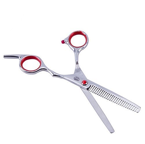 Tijeras profesionales de peluquería con punta redonda de seguridad de 15,3 cm, juego de tijeras de peluquería, tijeras de vaciado, descanso de dedo desmontable para bebés