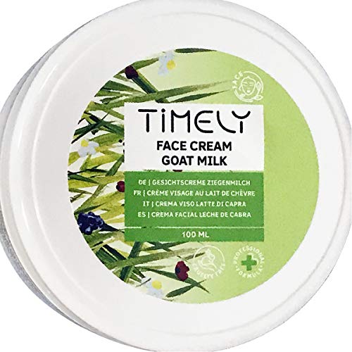 Timely - Crema facial hidratante de leche de cabra con proteínas de leche y vitamina E, 100 ml