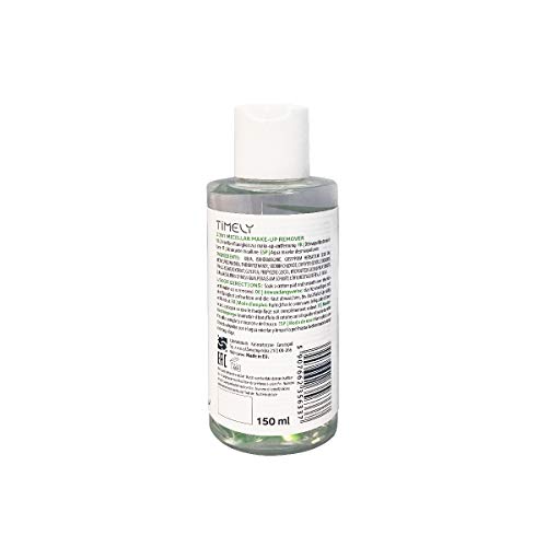 Timely - Desmaquillante micelar 2 en 1 con extractos de aloe, árnica montana y manzanilla, 150 ml