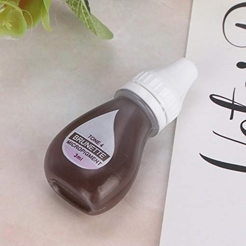 Tinta de tatuaje de plantas naturales Labio semipermanente Ceja Delineador de ojos Pigmento de tatuaje Tinta de larga duración Pintura corporal Pigmento Ceja Tinta de tatuaje(Color oscuro (cejas))